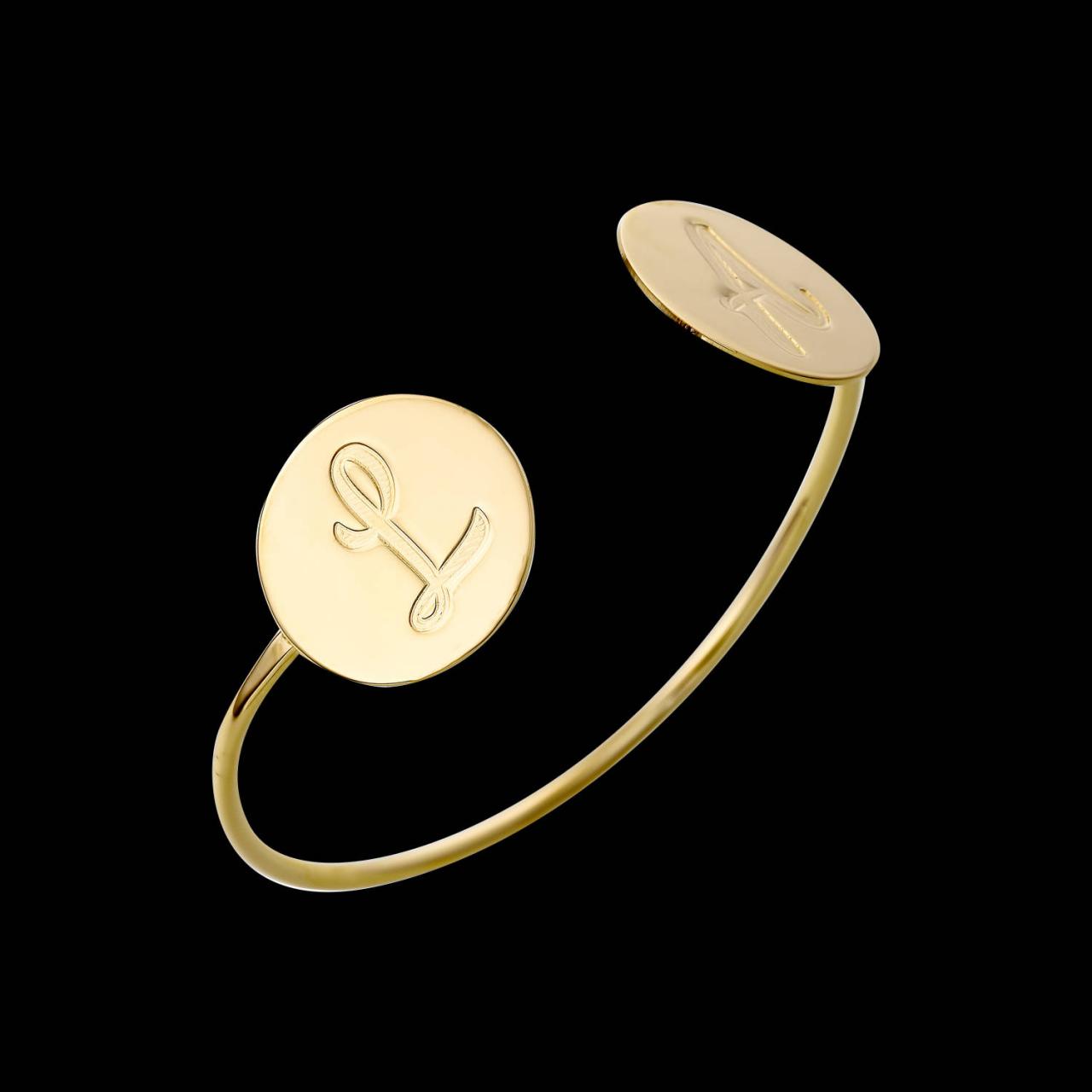 Personalized Bracelet - Custom Bracelet - Engraved Bracelet - Personalized Jewelry - Personalized Gift - Personalized Initials Bracelet - Gold